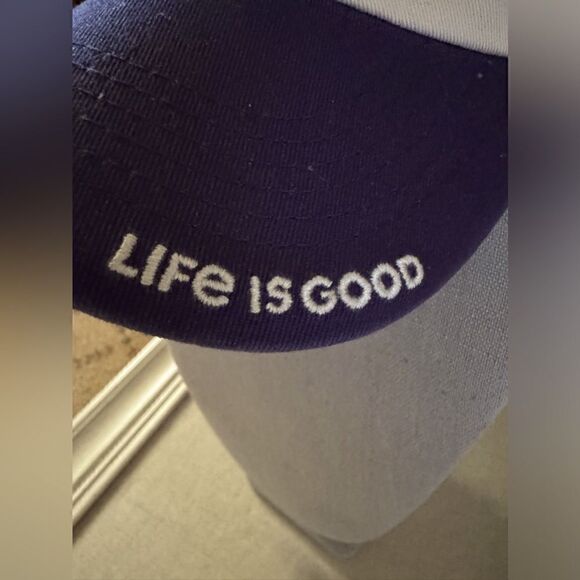 Life is Good Chill Happy Go Lucky cream / navy baseball cap w shamrock NWOT - Picture 3 of 8